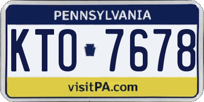 PA license plate KTO7678