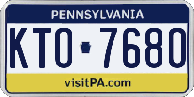 PA license plate KTO7680
