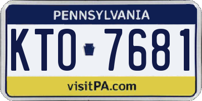 PA license plate KTO7681