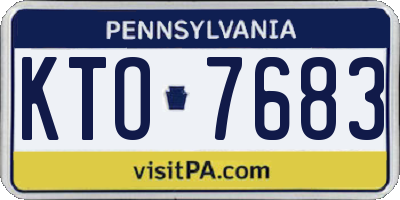 PA license plate KTO7683