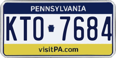 PA license plate KTO7684
