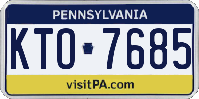 PA license plate KTO7685
