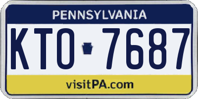 PA license plate KTO7687