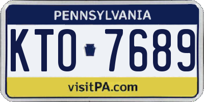 PA license plate KTO7689