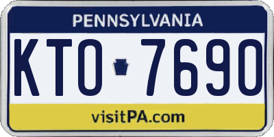 PA license plate KTO7690