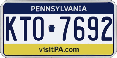 PA license plate KTO7692