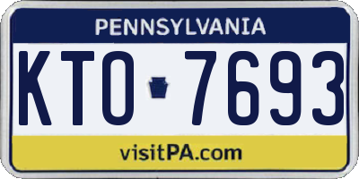 PA license plate KTO7693