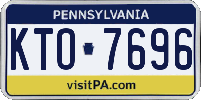 PA license plate KTO7696
