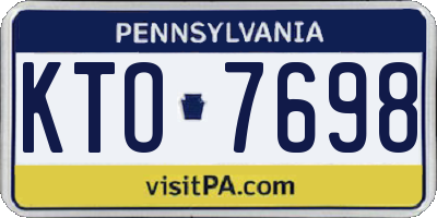 PA license plate KTO7698