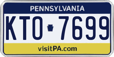 PA license plate KTO7699
