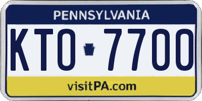 PA license plate KTO7700