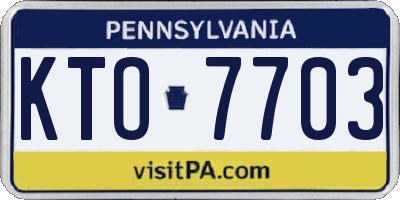 PA license plate KTO7703