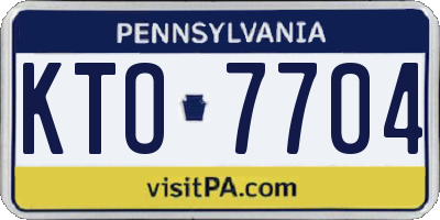 PA license plate KTO7704