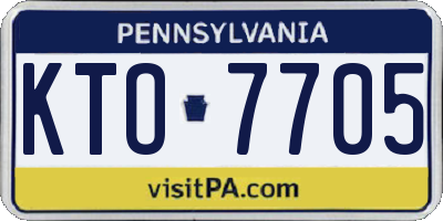 PA license plate KTO7705