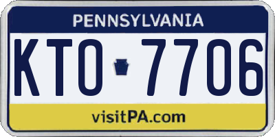 PA license plate KTO7706