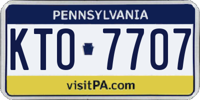 PA license plate KTO7707