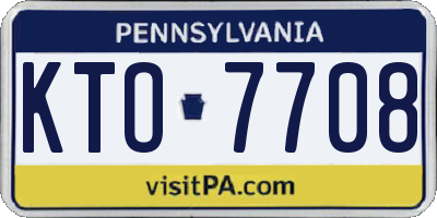 PA license plate KTO7708