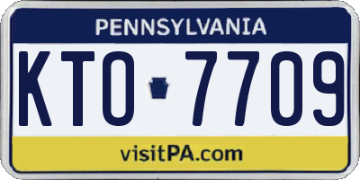 PA license plate KTO7709