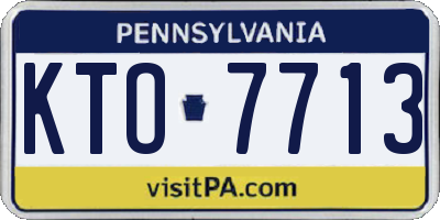 PA license plate KTO7713