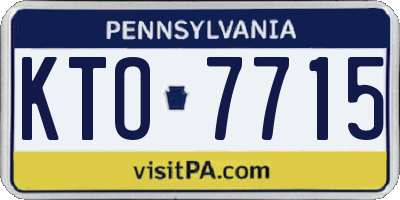 PA license plate KTO7715