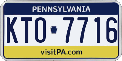 PA license plate KTO7716