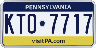 PA license plate KTO7717