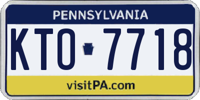 PA license plate KTO7718