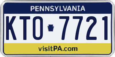 PA license plate KTO7721