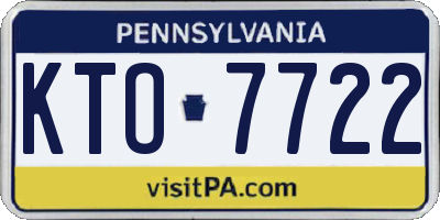 PA license plate KTO7722