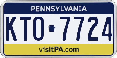 PA license plate KTO7724