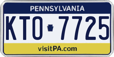 PA license plate KTO7725