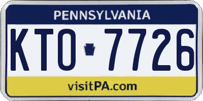 PA license plate KTO7726