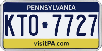 PA license plate KTO7727