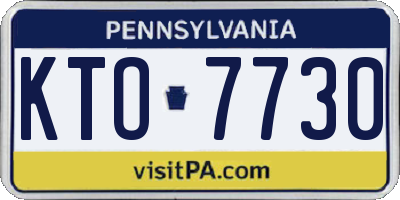 PA license plate KTO7730