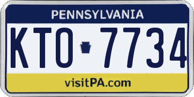 PA license plate KTO7734