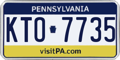 PA license plate KTO7735