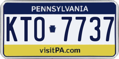 PA license plate KTO7737