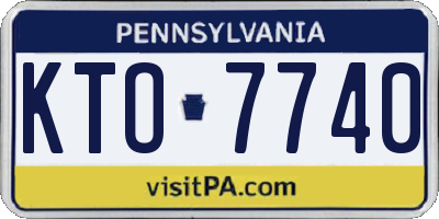 PA license plate KTO7740