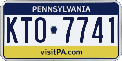 PA license plate KTO7741