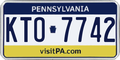 PA license plate KTO7742
