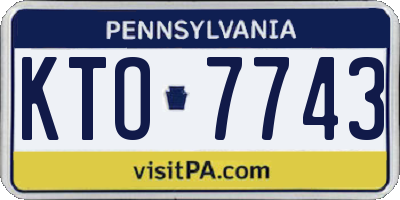 PA license plate KTO7743