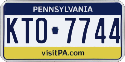 PA license plate KTO7744