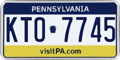 PA license plate KTO7745