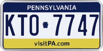PA license plate KTO7747