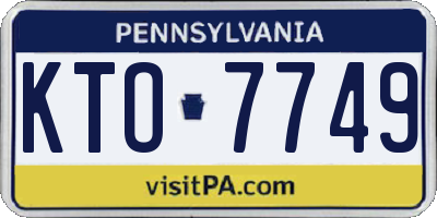 PA license plate KTO7749