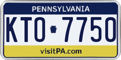 PA license plate KTO7750