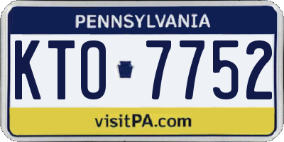 PA license plate KTO7752