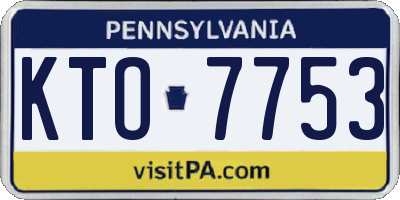 PA license plate KTO7753