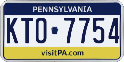 PA license plate KTO7754