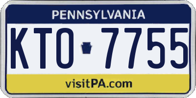 PA license plate KTO7755
